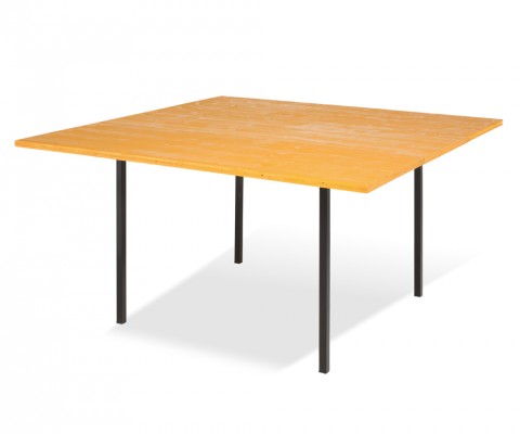 Tavolo quadrato con ripiano in legno
